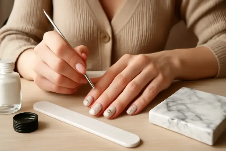 Manicure effetto marmo: la tecnica facile per ottenere motivi eleganti anche a casa